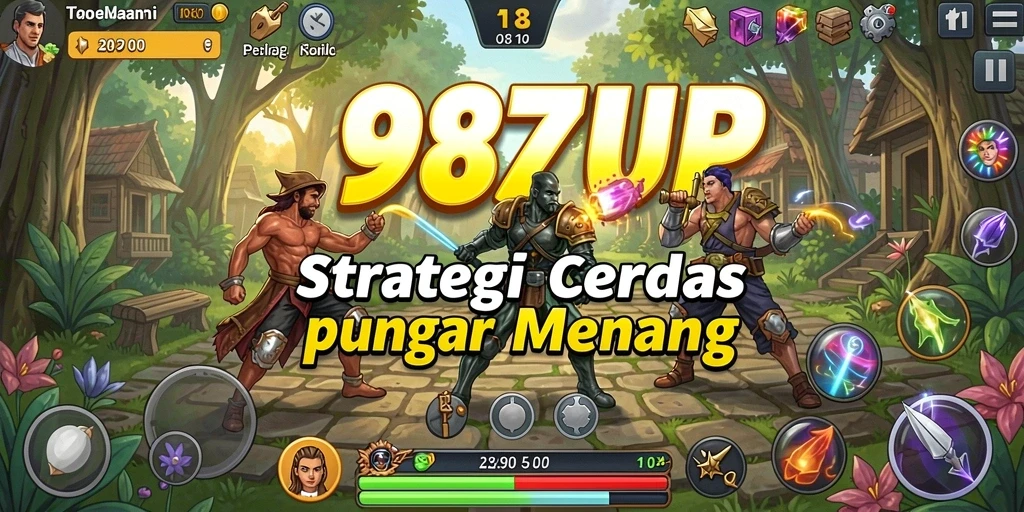 Tampilan gameplay strategis yang mendebarkan di 987UP.