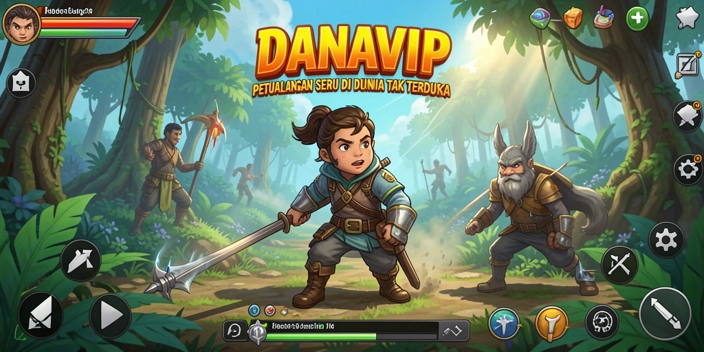 Menampilkan gameplay seru dalam petualangan DANAVIP.