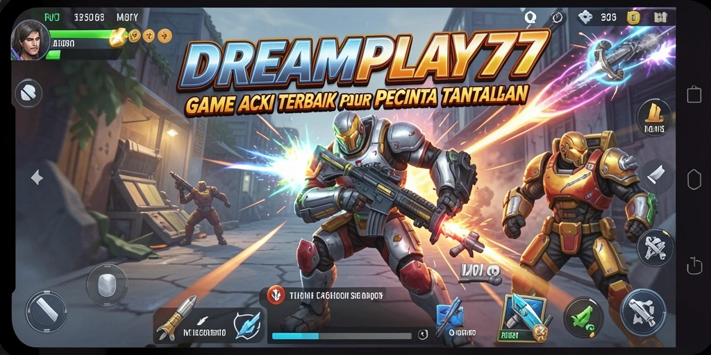 Tampilan gameplay aksi yang mendebarkan di DREAMPLAY77.