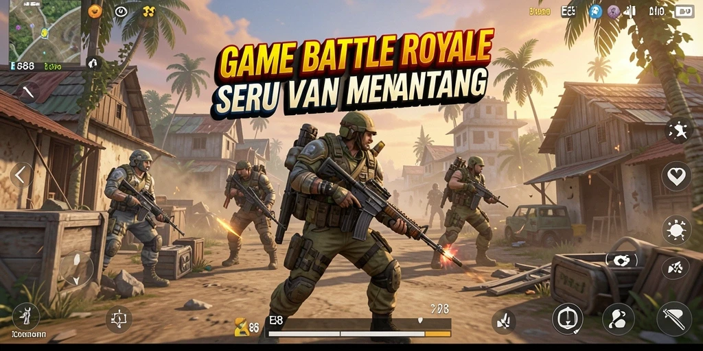Tampilan gameplay seru dalam E88 dengan aksi Battle Royale yang mendebarkan.