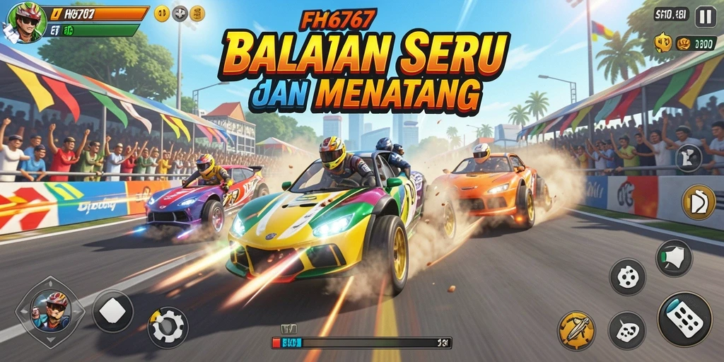 Screenshot FH6767 menampilkan aksi balapan mendebarkan di lintasan.