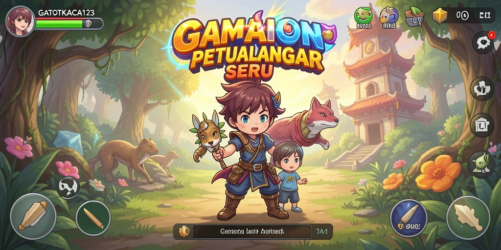 Tampilan gameplay GATOTKACA123 yang seru dan dinamis.