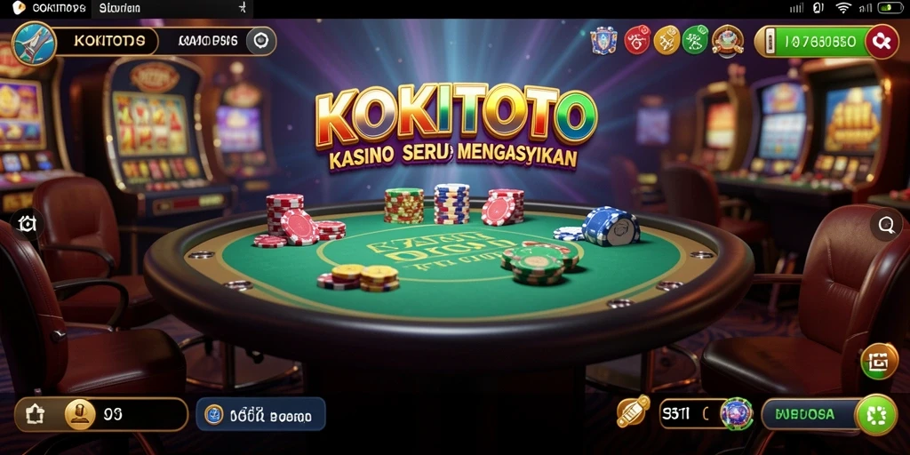 Tampilan gameplay KOKITOTO dengan suasana kasino yang mendebarkan.