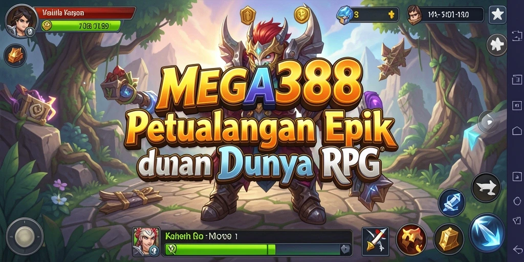 Tampilan gameplay MEGA388 yang penuh aksi dalam dunia RPG.