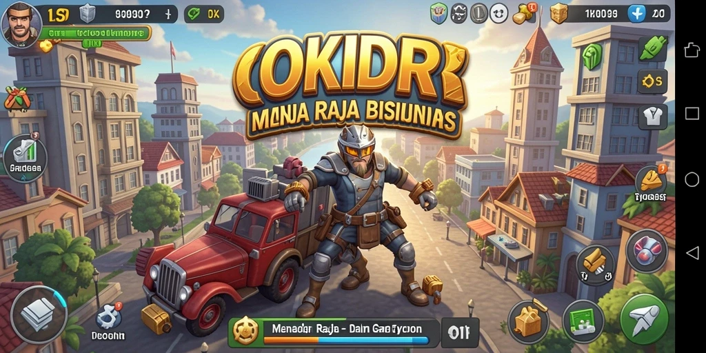 Screenshot utama OKIDR menampilkan gameplay yang menarik dalam dunia Tycoon.