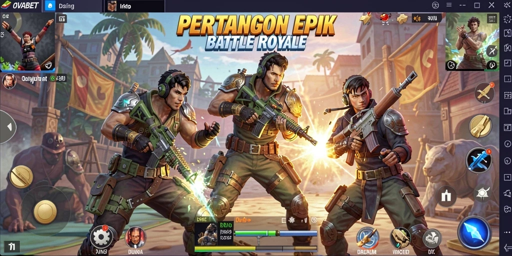 Screenshot OVABET menampilkan aksi intens dalam pertempuran Battle Royale.