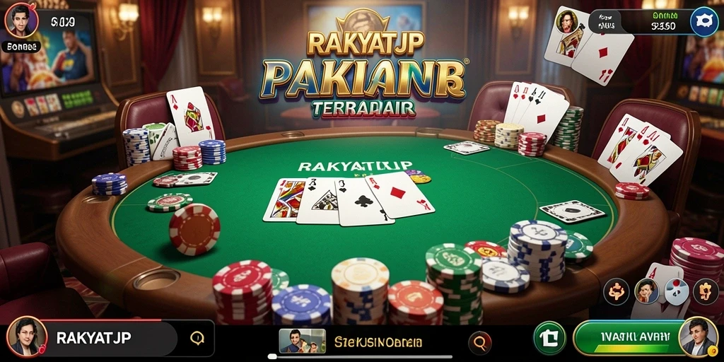 Tampilan menarik dari gameplay Poker RAKYATJP yang seru.