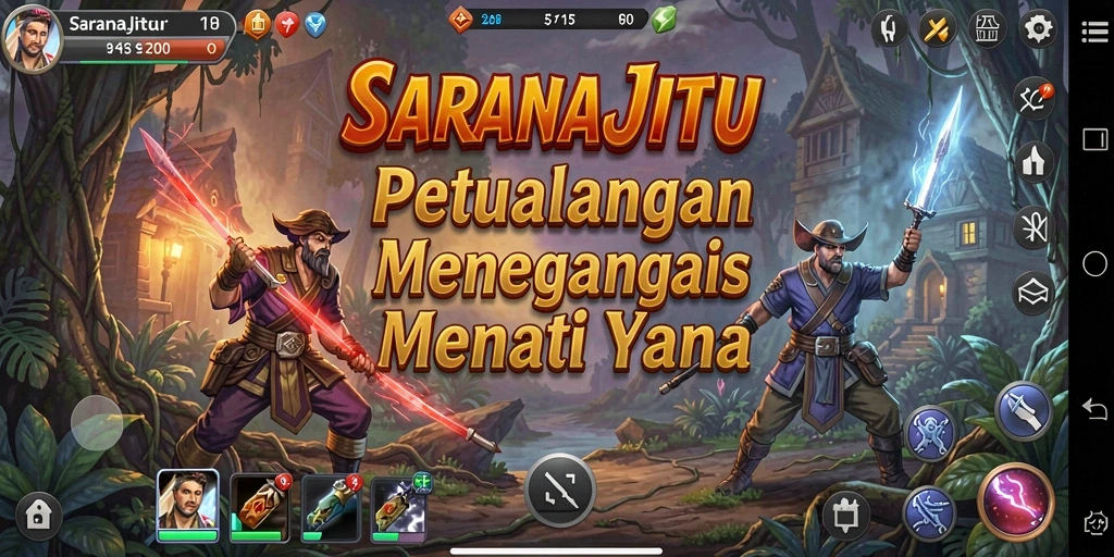 Tampilan gameplay SARANAJITU menampilkan momen petualangan yang seru.